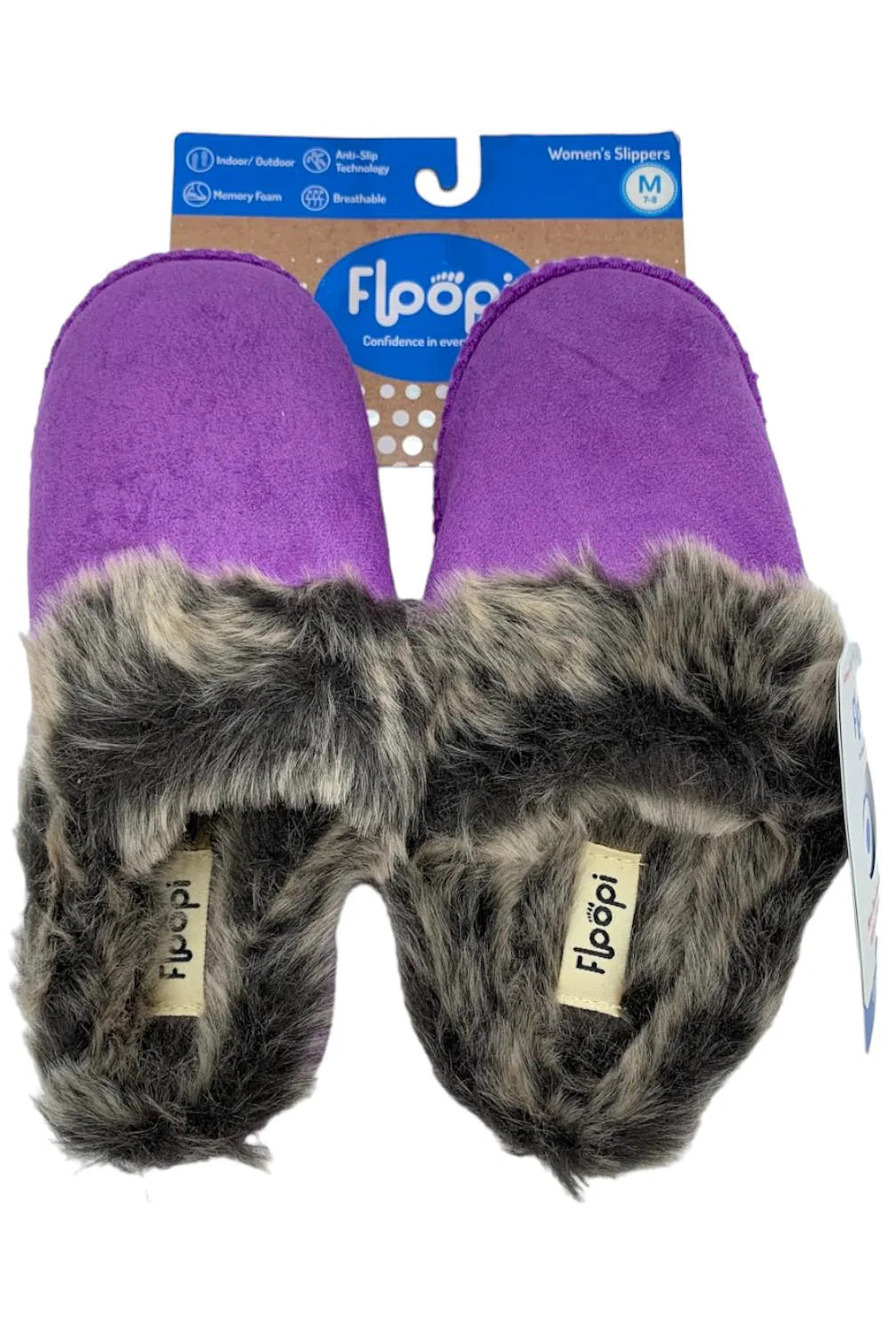 Floopi Women's Selene Faux Suede Clog Slipper Purple -